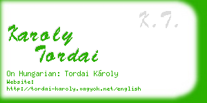 karoly tordai business card